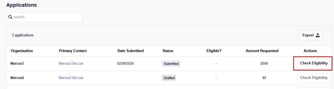 Check Eligibility button