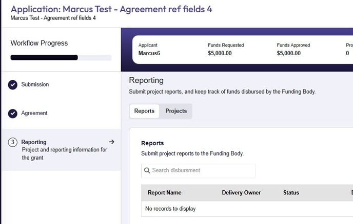 Recipient reporting stage