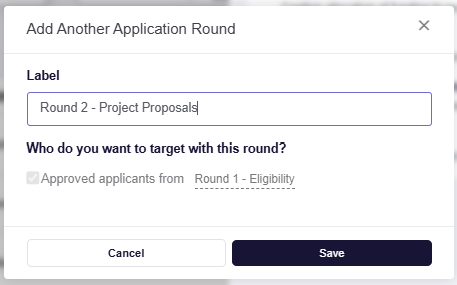 Add Application Round