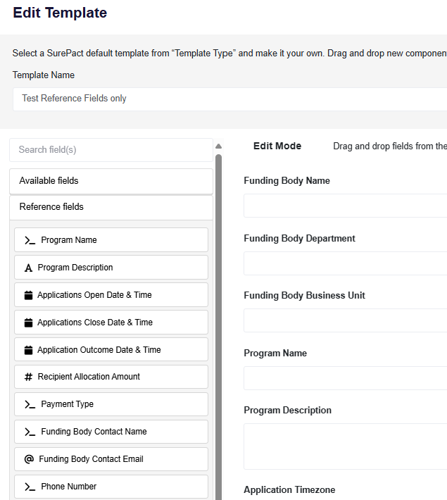 Reference Fields in Templates